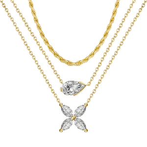 Triple-Layer Sparkling Pendant Necklace - Stellaradorn