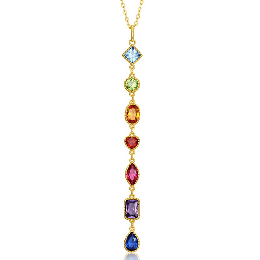 Rainbow Gem Cascade Necklace - Stellaradorn