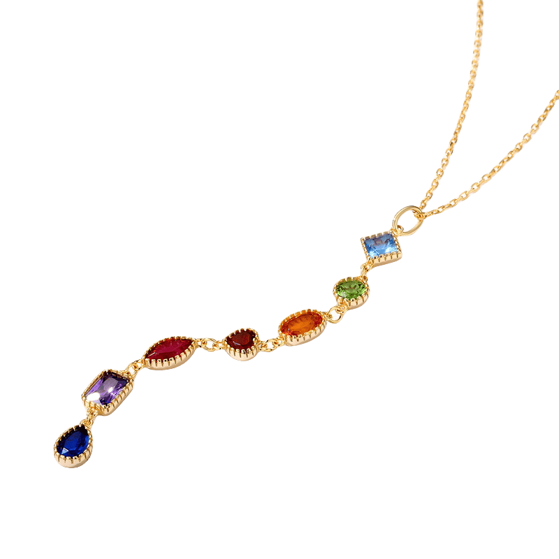 Rainbow Gem Cascade Necklace - Stellaradorn