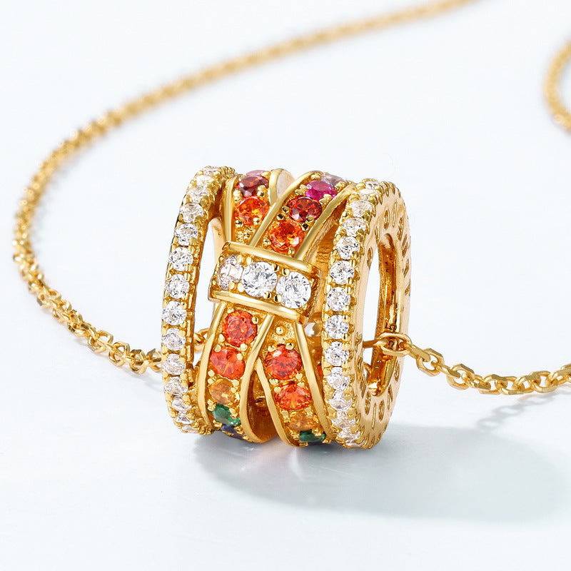 Rainbow Cylinder Pendant Necklace - Stellaradorn