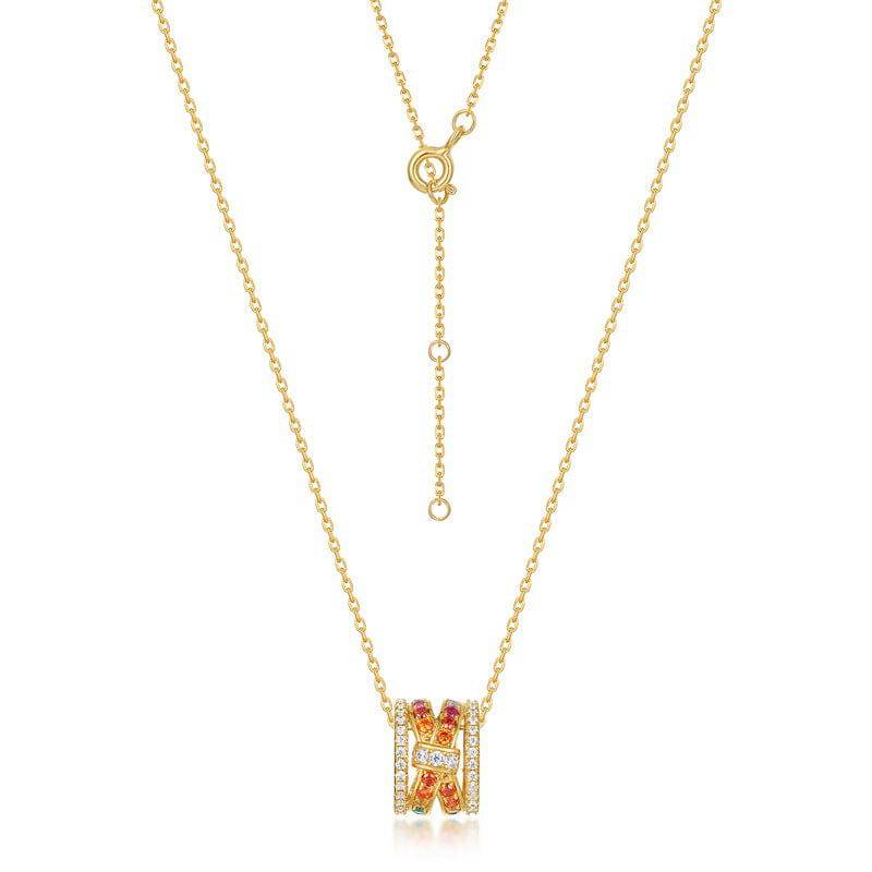 Rainbow Cylinder Pendant Necklace - Stellaradorn