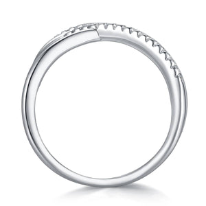 Criss Cross X-Shaped Half Eternity Stacking Ring - Stellaradorn