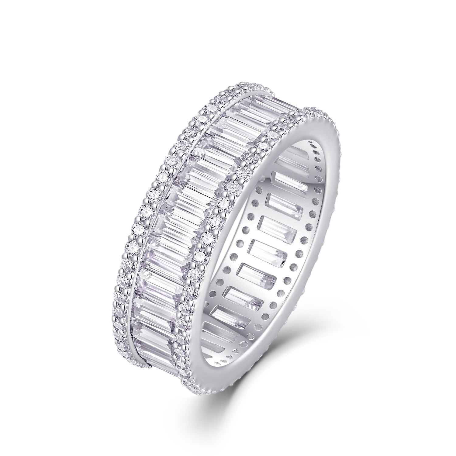 Double-Row Baguette Eternity Band Stacking Ring - Stellaradorn