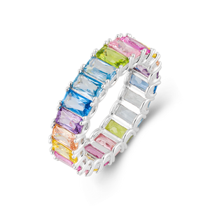 Rainbow Eternity Band Stacking Ring - Stellaradorn