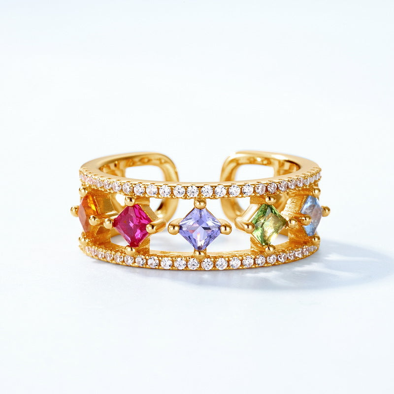 Colorful Gemstone Adjustable Ring - Stellaradorn