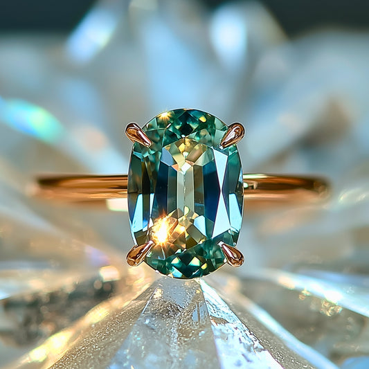 Juliana 2CT Oval Cut Green Gemstone Ring