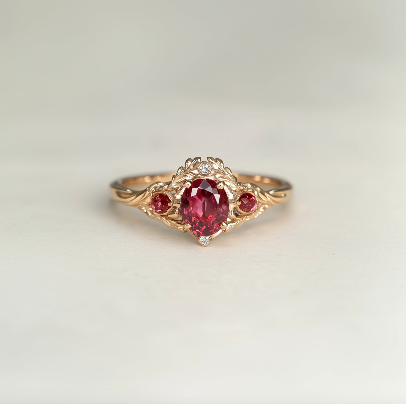 Scarlet Vine Ruby Ring, Vintage Style Ruby Ring, Oval Ruby engagement ring, Ruby Jewelry