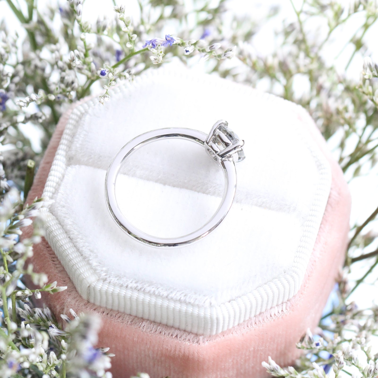 1.02 Carat Salt and Pepper Diamond Ring in 14k White Gold Low Profile Solitaire Ring, Size 6
