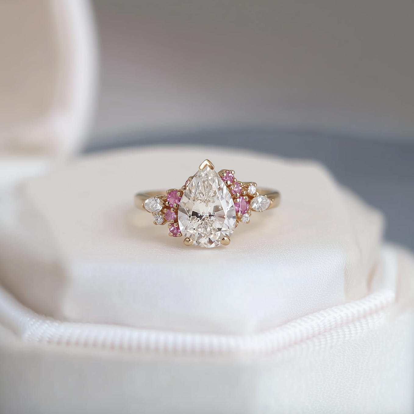 Aurora’s Kiss Pear Lab Diamond Engagement Ring, Engagement Ring