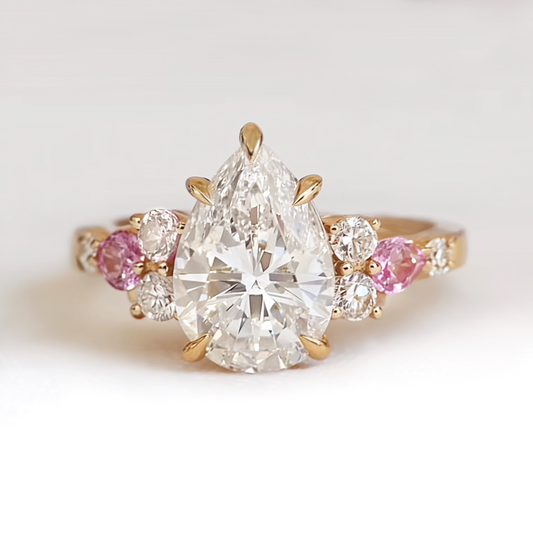 Claravine Pear Lab Diamond Engagement Ring, Engagement Ring