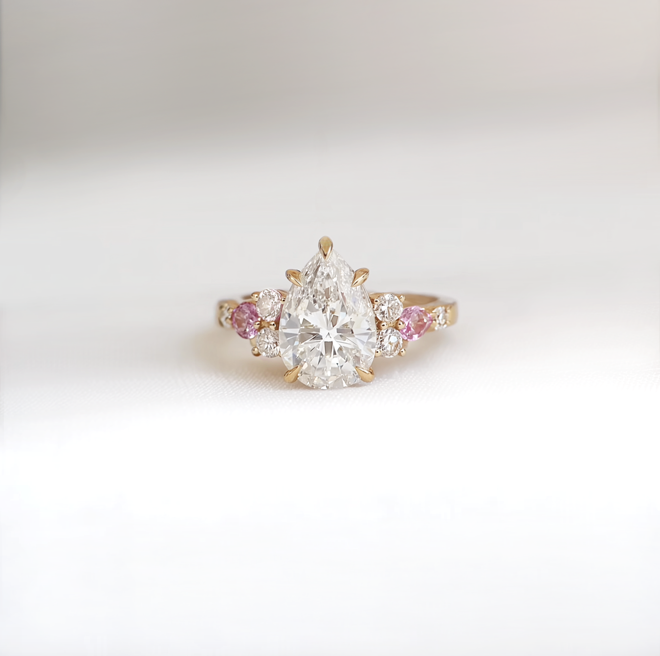 Claravine Pear Lab Diamond Engagement Ring, Engagement Ring