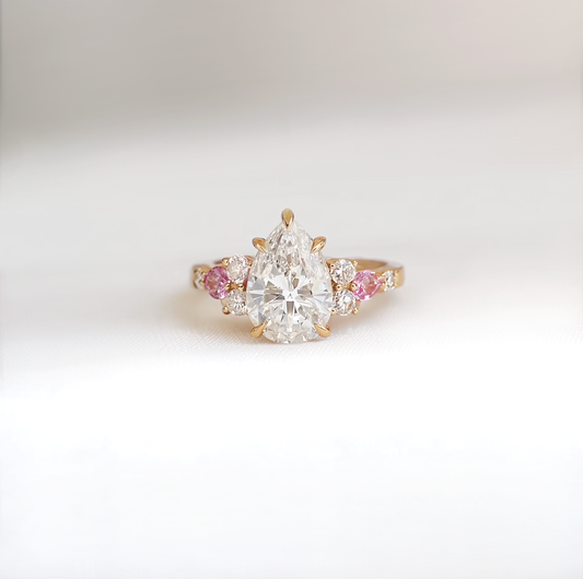 Claravine Pear Lab Diamond Engagement Ring, Engagement Ring