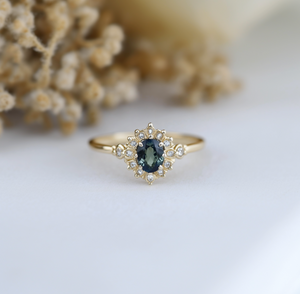 Celestial Promise Blue Sapphire ring, Blue Sapphire Engagement ring