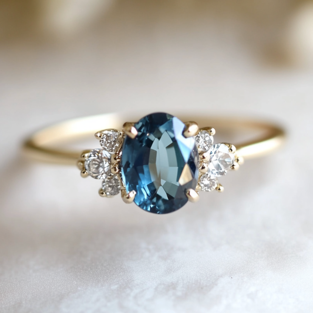 Classic Sapphire ring, Rare Blue Sapphire Engagement ring