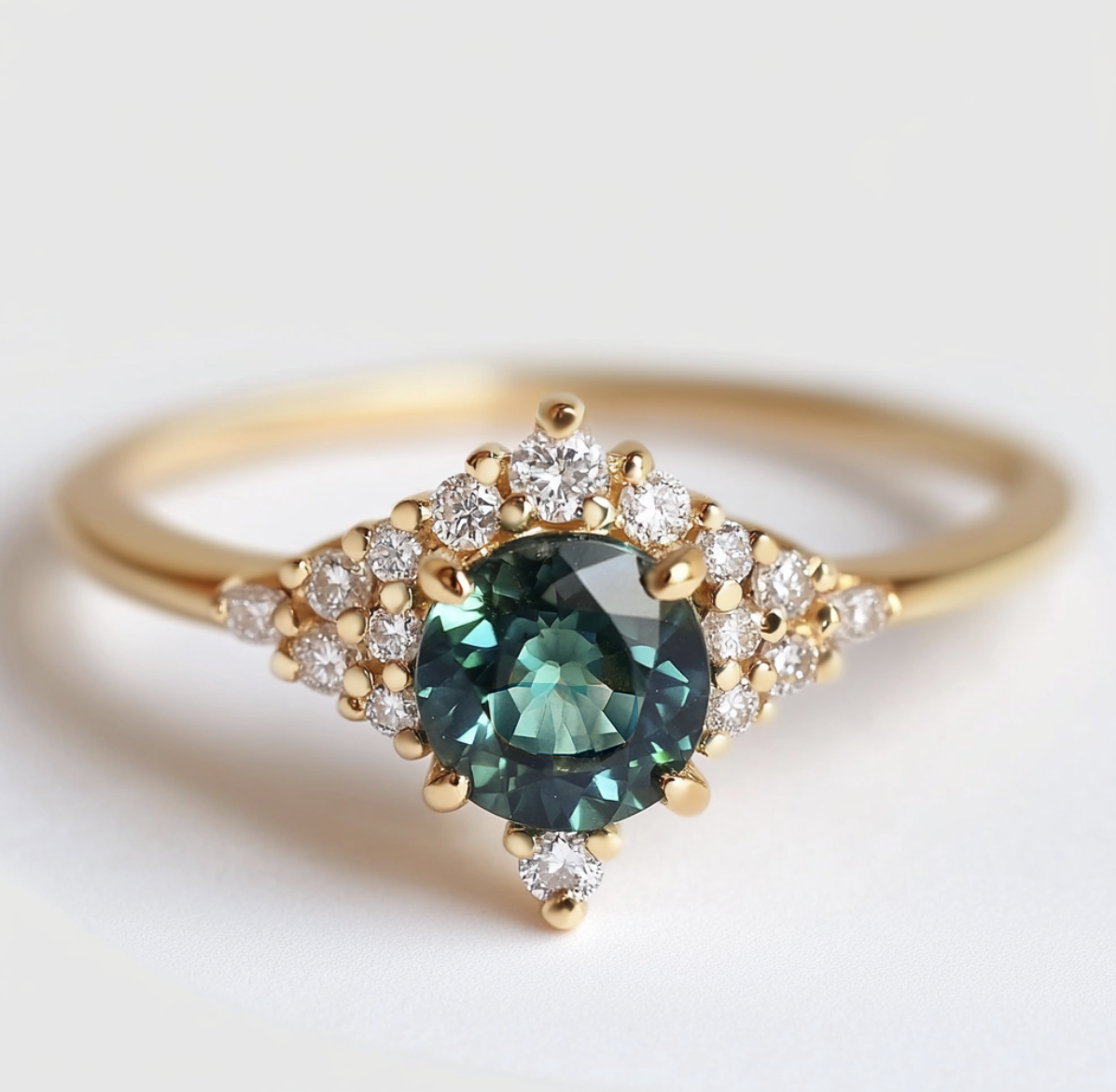 Aurora Grove Green Tourmaline Engagement Ring