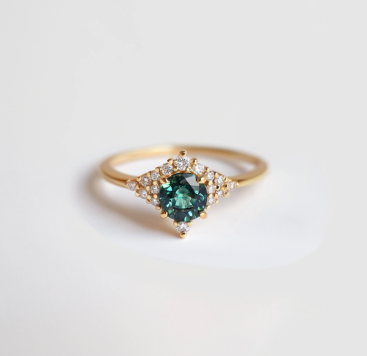 Aurora Grove Green Tourmaline Engagement Ring