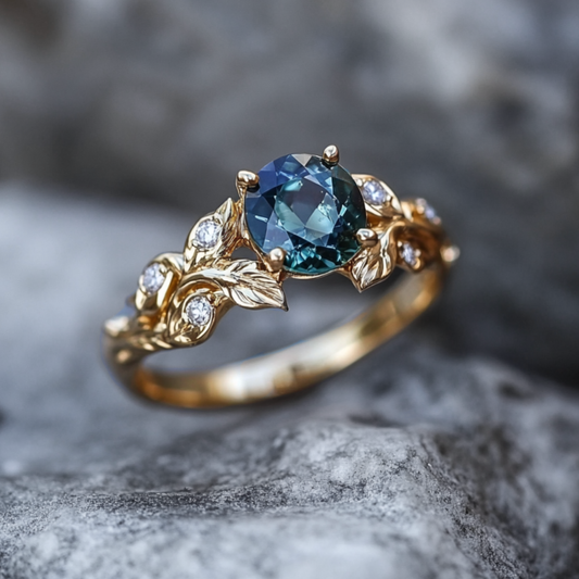 Hidden Valley Sapphire Engagement Ring, Rare Blue Sapphire Engagement Ring