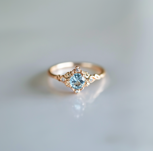 Neptune’s Grace Aquamarine Ring, Aquamarine Wedding Rings, Engagement ring
