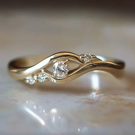 Bird's Eye 14k Gold Diamond Engagement Ring