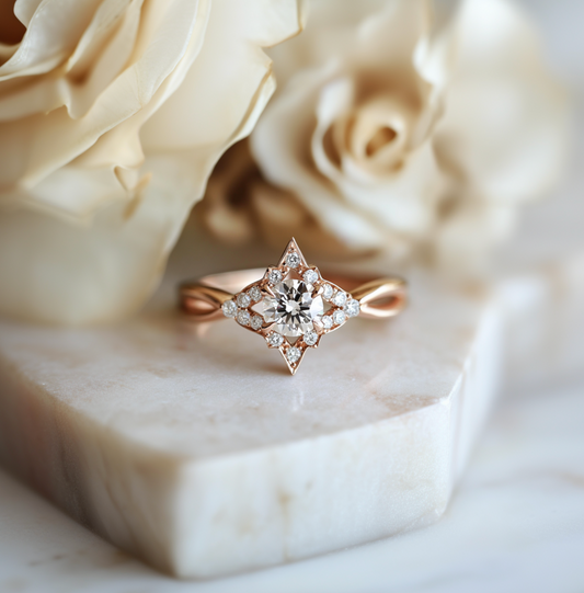 Astra Ring, The Venus 14k Diamond Engagement Ring, Diamond Wedding Ring