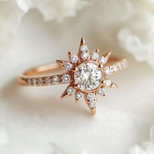 Astra 1CT Round Cut Moissanite Halo  Engagement Ring