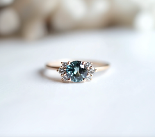 Sofia Sapphire Engagement ring, Blue Sapphire Engagement ring