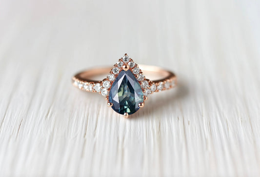 Morning Dew 14k Sapphire Engagement Ring,Blue Sapphire Engagement Ring, Sapphire Wedding Ring