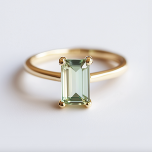 Demeter Solitary Green Tourmaline Engagement Ring