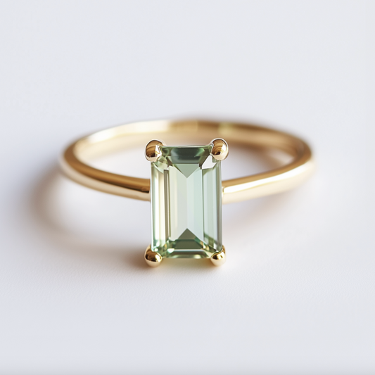 Demeter Solitary Green Tourmaline Engagement Ring