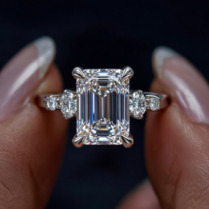 The Quinn Elise 2CT Emerald Cut Moissanite Ring
