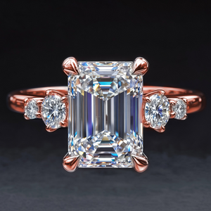 The Quinn Elise 2CT Emerald Cut Moissanite Ring