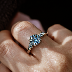 Althea  1CT Round-Cut Blue Gemstone Ring