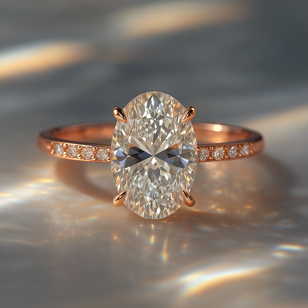 The Opaline 2CT Oval Cut Moissanite Ring