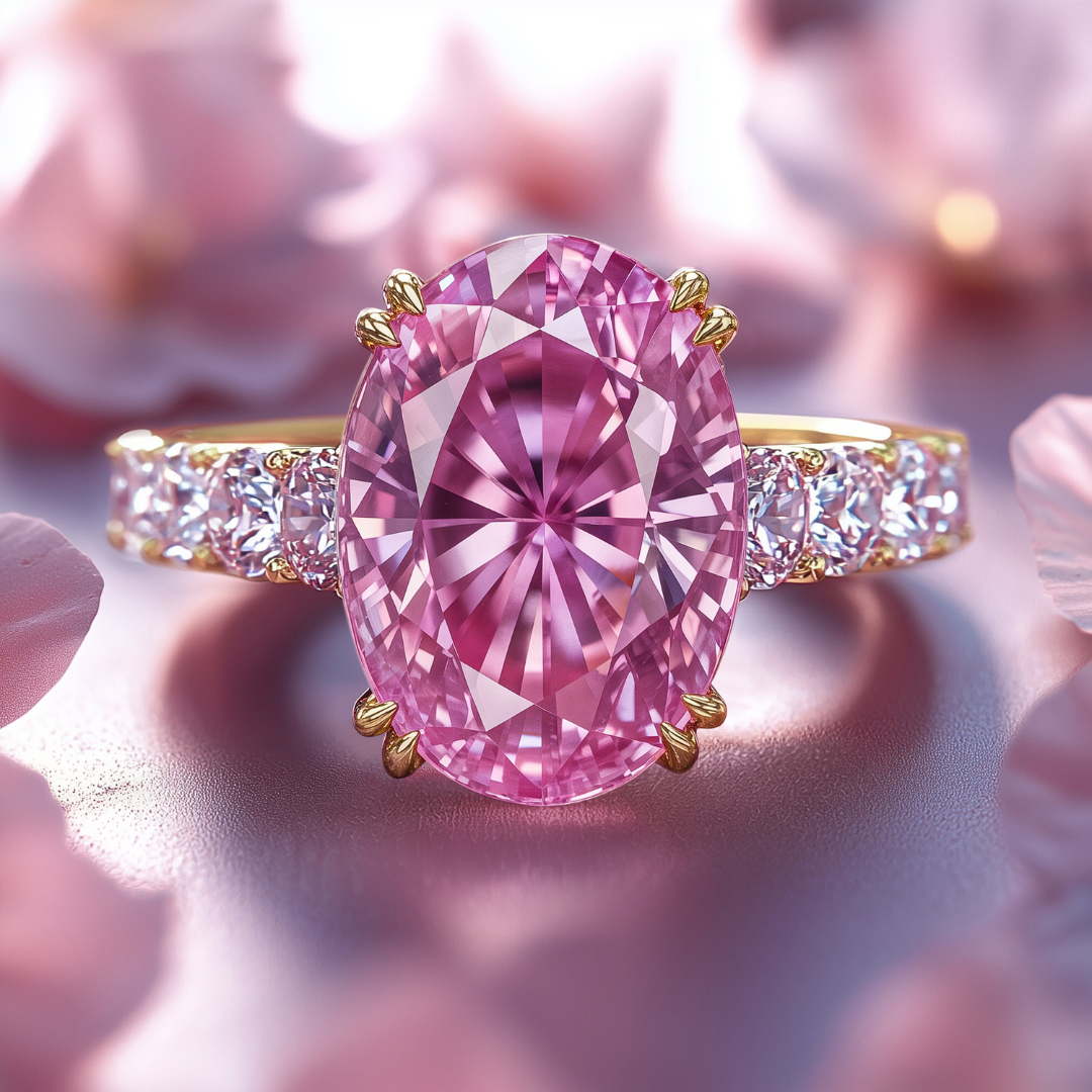 Camilla 3CT Oval-Cut  Pink Gemstone Ring
