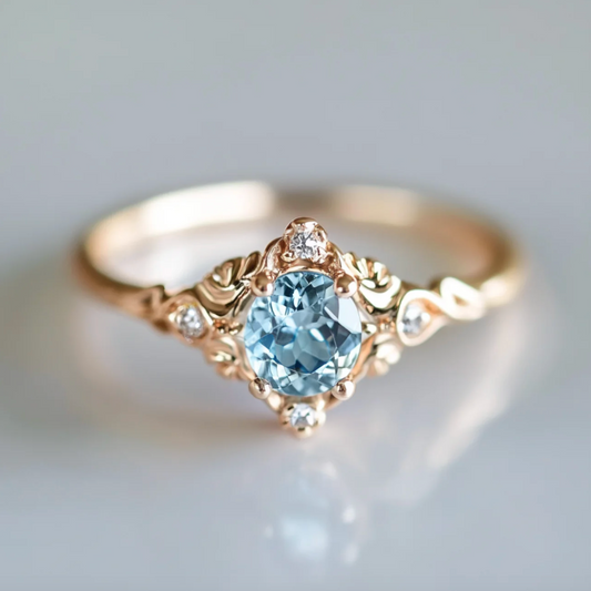 Neptune’s Grace Aquamarine Ring, Aquamarine Wedding Rings, Engagement ring