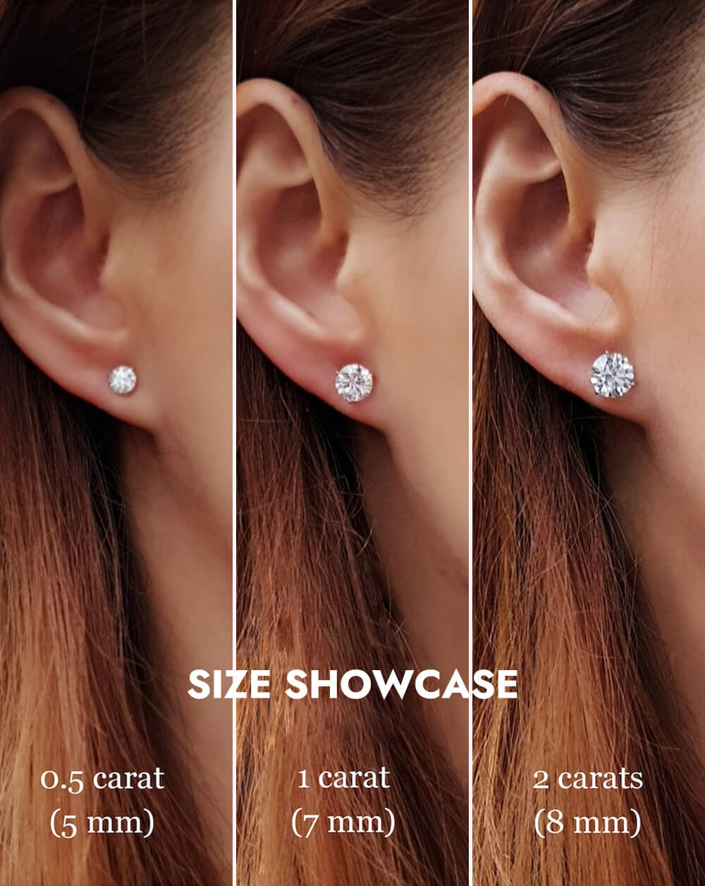 Round 4 Claw Sparkle Solitaire Stud Earrings