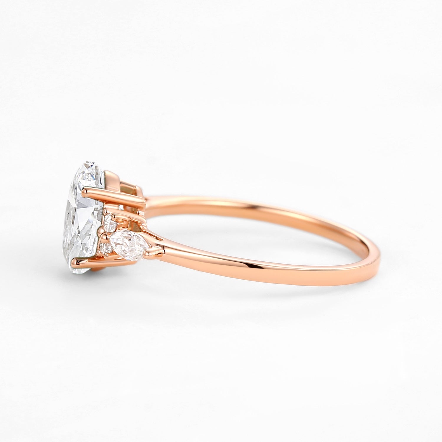 1.5ct Oval Cut Lab Grown Diamond Yellow Gold Engagement Ring