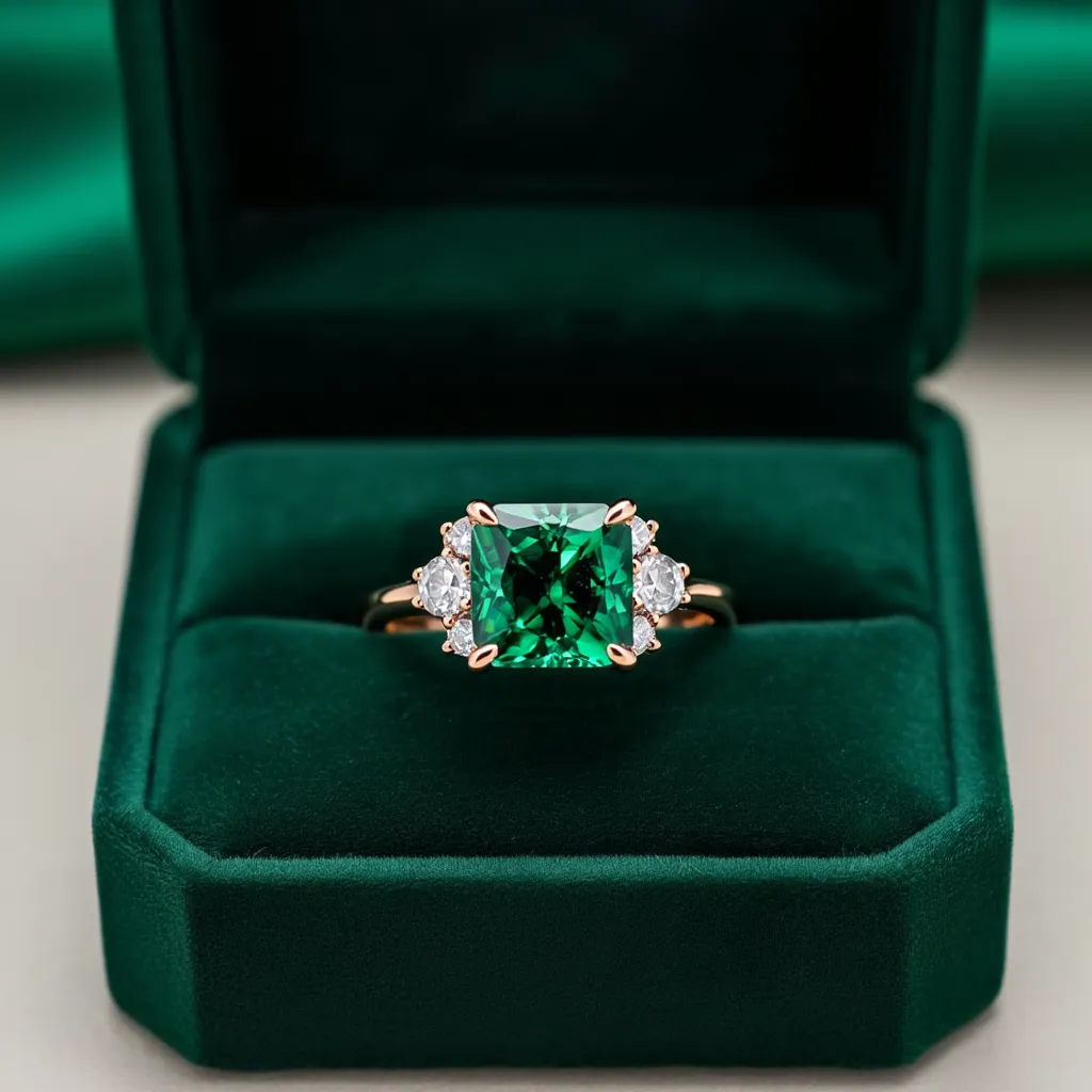 The Ulissa 2CT Princess Cut Green Gemstone Ring