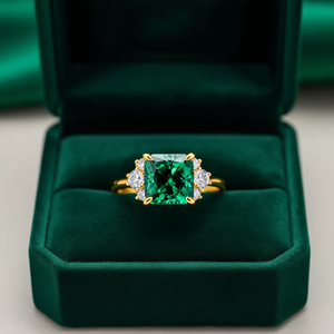 The Ulissa 2CT Princess Cut Green Gemstone Ring
