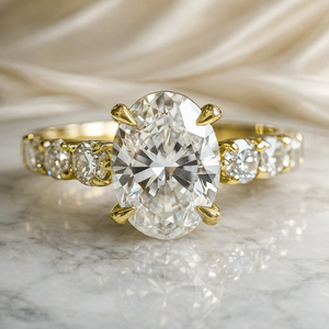 The Celestine Solitaire | 3CT Oval Moissanite Star Ring