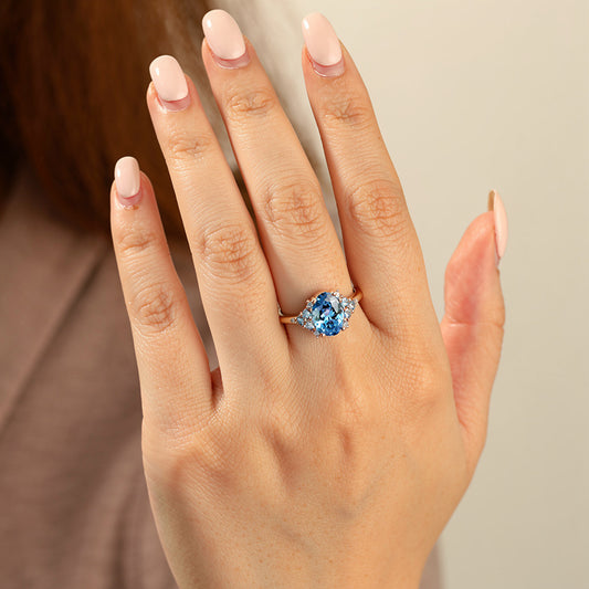 Lillian‘s Whisper Ring | An Oval of Captured Sky