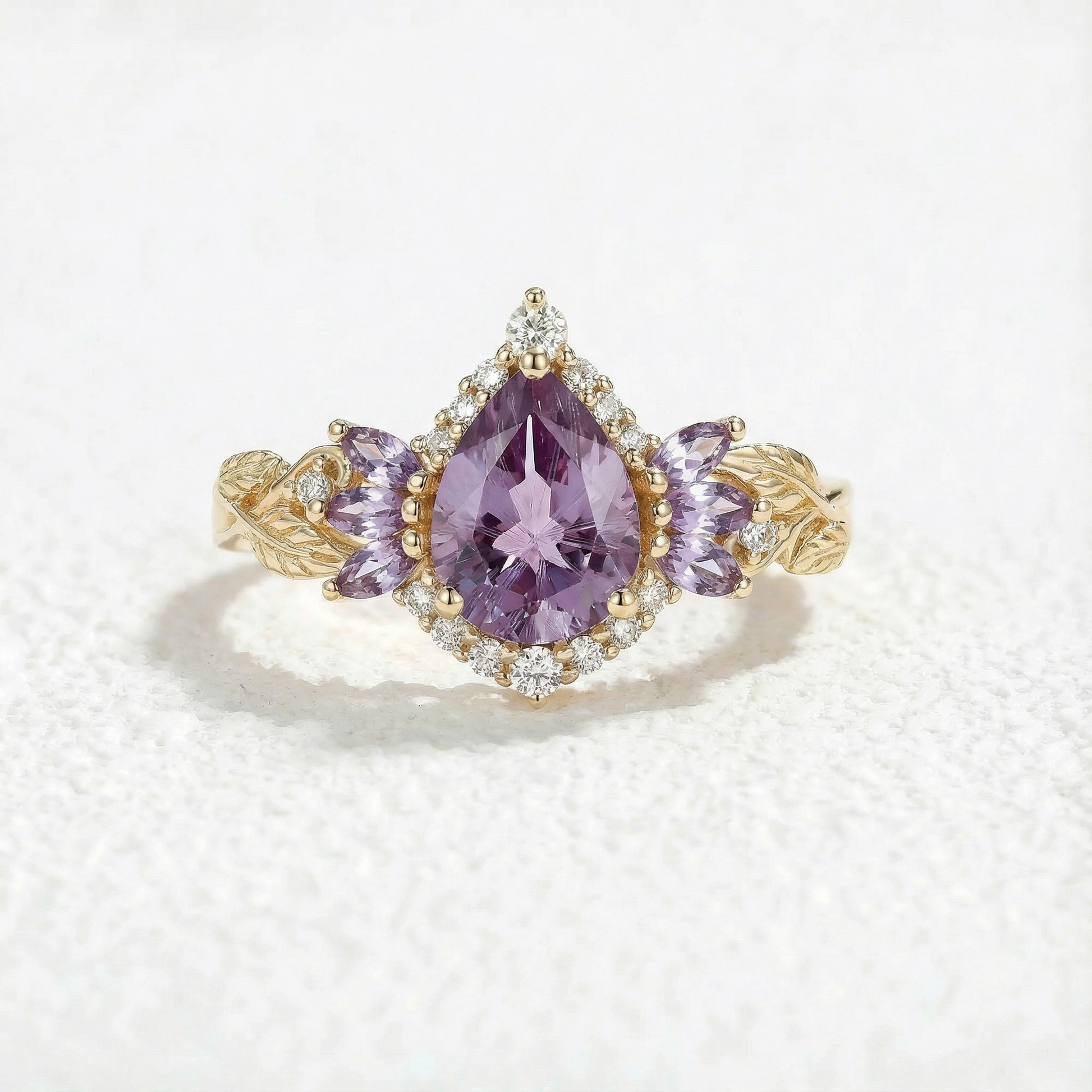 Rowan Vintage Sparkle Cut Alexandrite Halo Engagement Ring