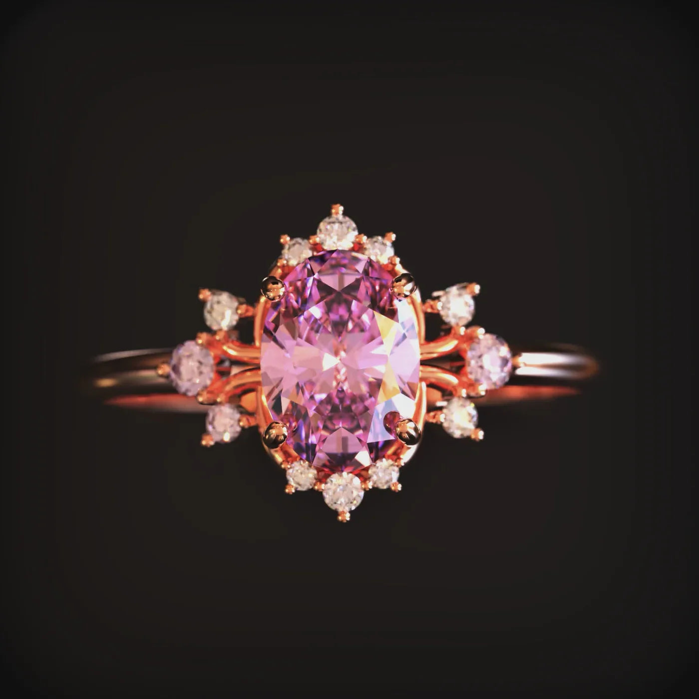 Valoria 1CT Oval Vintage Pink Gemstone Ring
