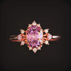 Valoria 1CT Oval Vintage Pink Gemstone Ring