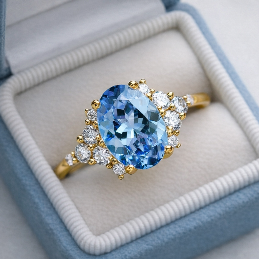 Lillian‘s Whisper Ring | An Oval of Captured Sky