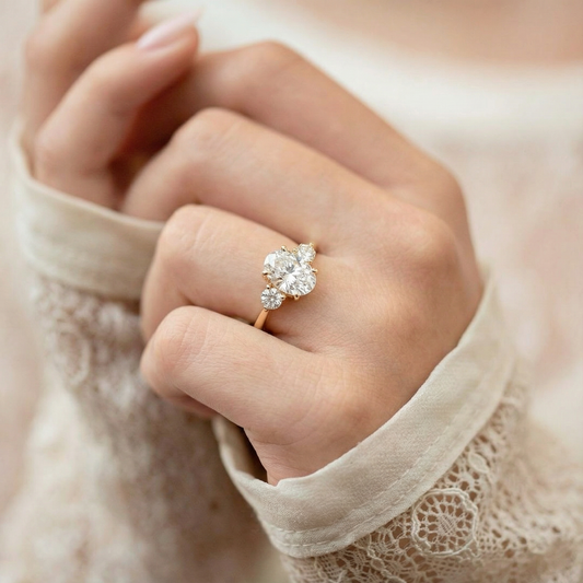 Classic Oval Three Stone Lab-Grown Diamond Ring