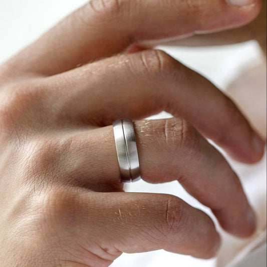 The Vaulted Band: An Architectural Brushed Ring