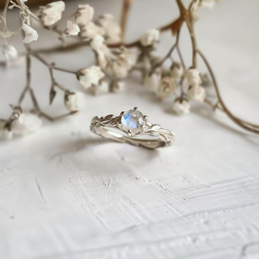 Garden Angel, Moonstone Engagement Ring