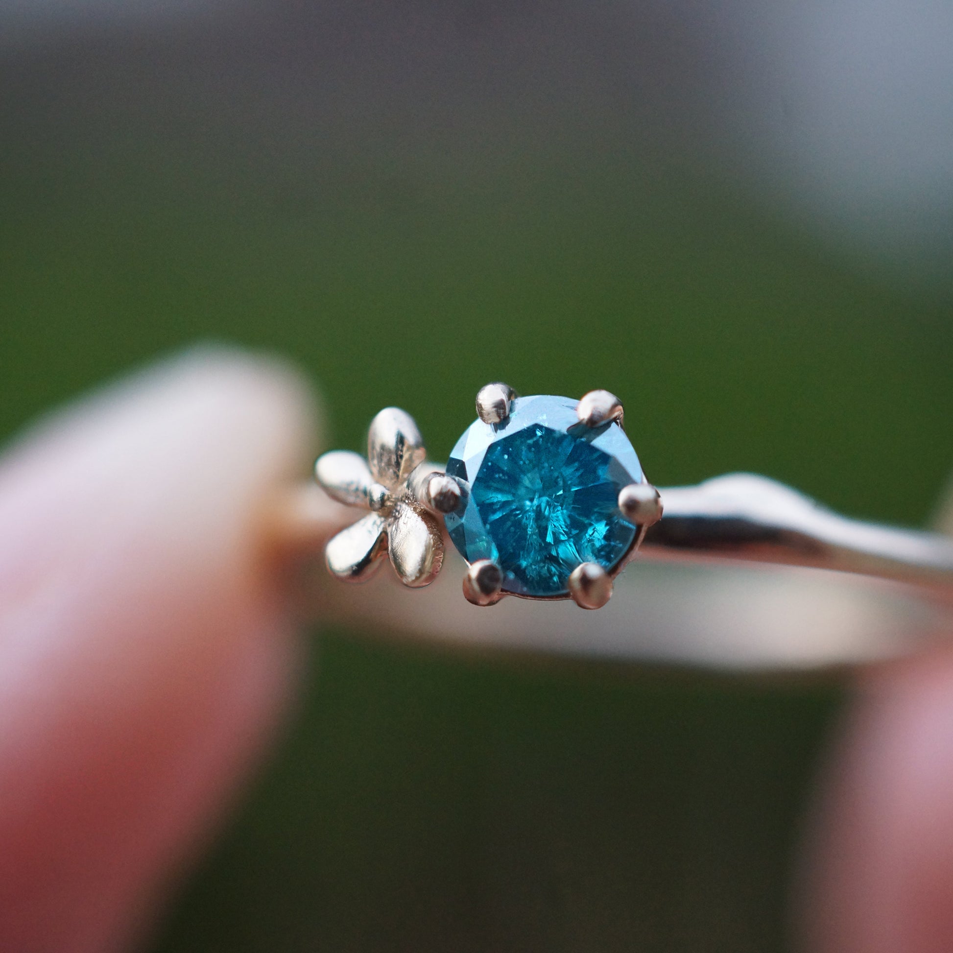 Dear Jasmine Blue Diamond Engagement Ring, Blue diamond ring, Diamond ring