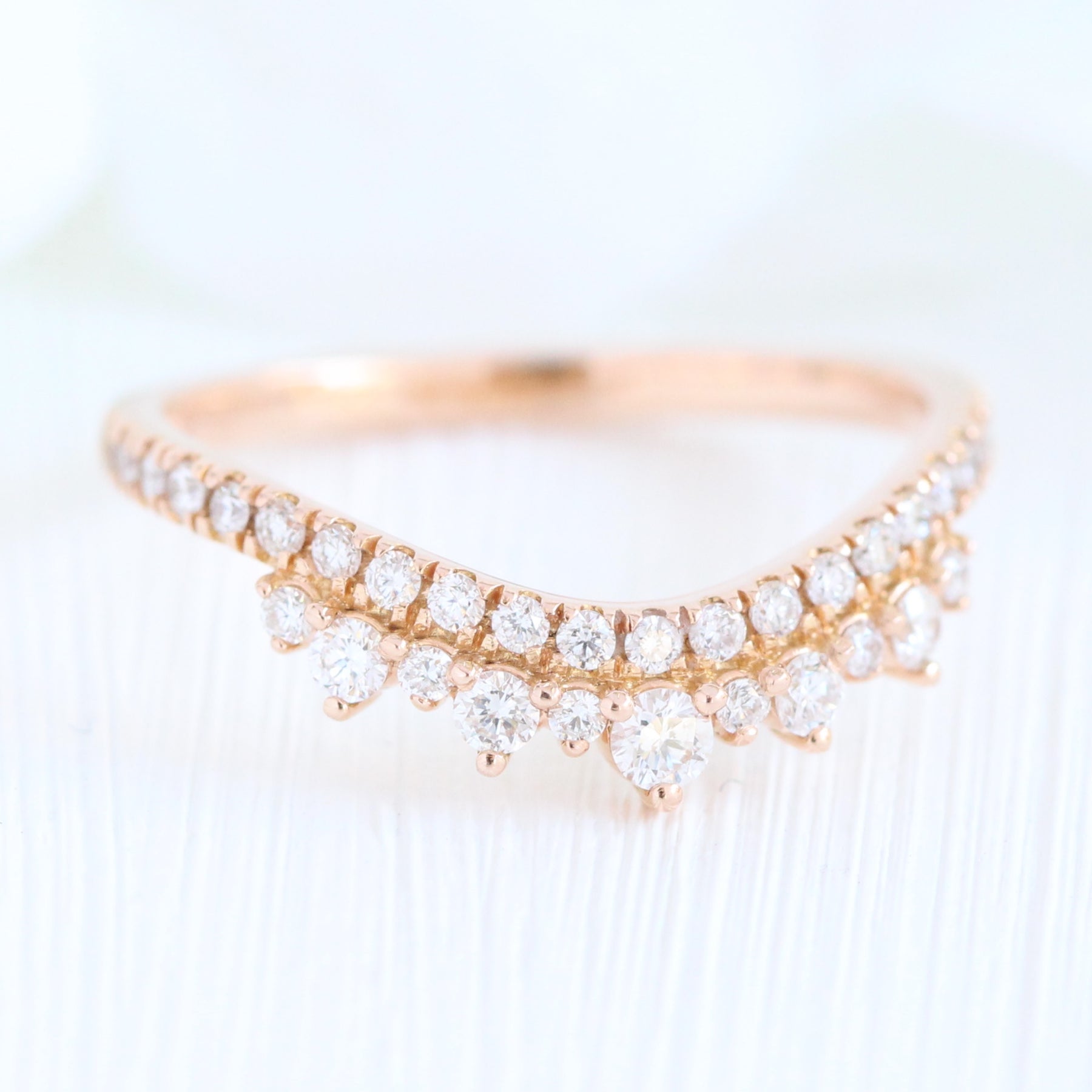2.10 Ctw Pear Diamond Ring Set w/ Lab Diamond and Crown Wedding Band